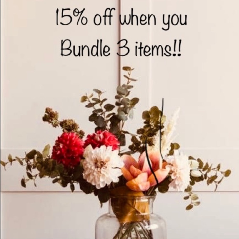 15% off when you bundle 3 items!!